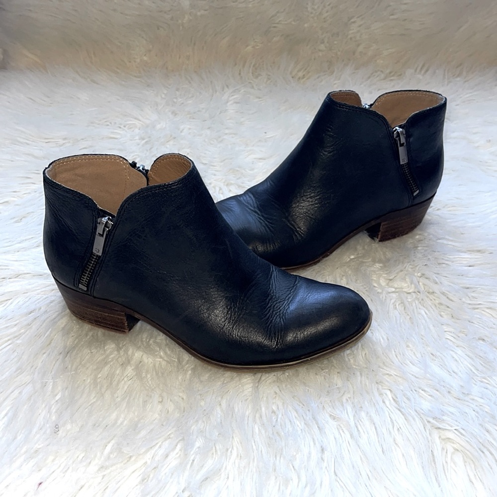 Lucky Brand Black Leather Booties Size 9